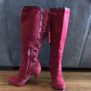 Joan & David Dahanover Wine/Dark Red Boots